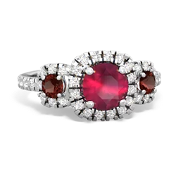 Ruby Regal Halo 14K White Gold ring R5350