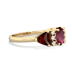 Ruby Antique Style Three Stone 14K Yellow Gold ring R2186