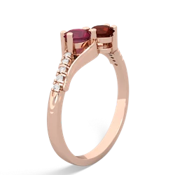 Ruby Infinity Pave Two Stone 14K Rose Gold ring R5285