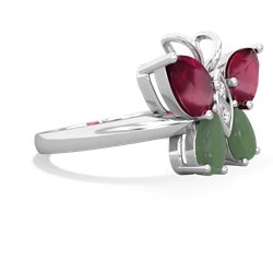 Ruby Butterfly 14K White Gold ring R2215