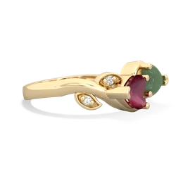 Ruby Floral Elegance 14K Yellow Gold ring R5790