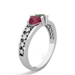 Ruby Heart To Heart 14K White Gold ring R3342