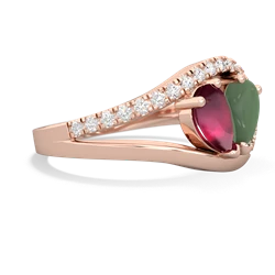 Ruby Nestled Heart Keepsake 14K Rose Gold ring R5650