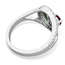 Ruby Nestled Heart Keepsake 14K White Gold ring R5650