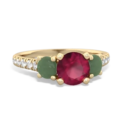 Ruby Pave Trellis 14K Yellow Gold ring R5500