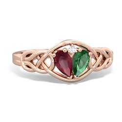 Ruby Celtic Love Knot 14K Rose Gold ring R5420