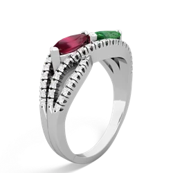 Ruby Diamond Rivers 14K White Gold ring R3070