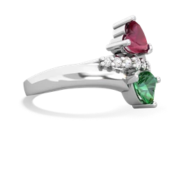 Ruby Heart To Heart 14K White Gold ring R2064