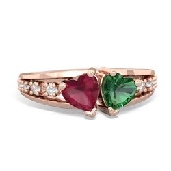 Ruby Heart To Heart 14K Rose Gold ring R3342