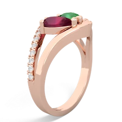 Ruby Nestled Heart Keepsake 14K Rose Gold ring R5650