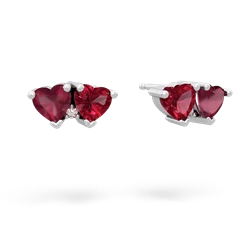 Ruby Sweethearts 14K White Gold earrings E5260