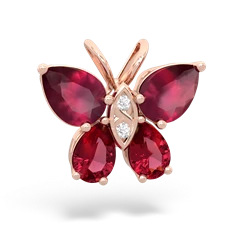 Ruby Butterfly 14K Rose Gold pendant P2215