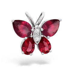 Ruby Butterfly 14K White Gold pendant P2215