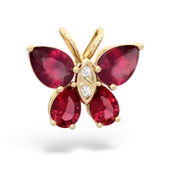 Ruby Butterfly 14K Yellow Gold pendant P2215