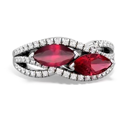 Ruby Diamond Rivers 14K White Gold ring R3070