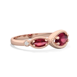 Ruby Milgrain Marquise 14K Rose Gold ring R5700