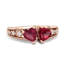 Ruby Heart To Heart 14K Rose Gold ring R3342