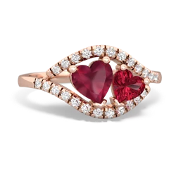 Ruby Mother And Child 14K Rose Gold ring R3010