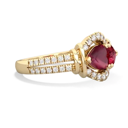 Ruby Art-Deco Keepsake 14K Yellow Gold ring R5630