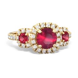 Ruby Regal Halo 14K Yellow Gold ring R5350