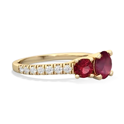 Ruby Pave Trellis 14K Yellow Gold ring R5500