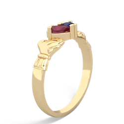 Ruby 'Our Heart' Claddagh 14K Yellow Gold ring R2388