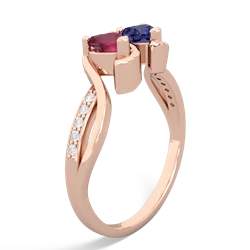 Ruby Side By Side 14K Rose Gold ring R3090