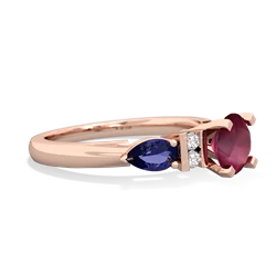 Ruby 6Mm Round Eternal Embrace Engagement 14K Rose Gold ring R2005