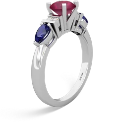 Ruby 6Mm Round Eternal Embrace Engagement 14K White Gold ring R2005