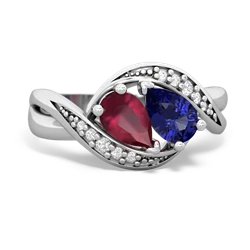 Ruby Summer Winds 14K White Gold ring R5342