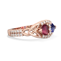 Ruby Sparkling Celtic Knot 14K Rose Gold ring R2645