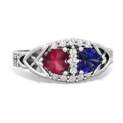 Ruby Sparkling Celtic Knot 14K White Gold ring R2645