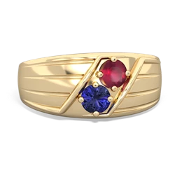 Ruby Men's Streamline 14K Yellow Gold ring R0460