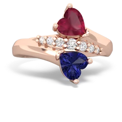 Ruby Heart To Heart 14K Rose Gold ring R2064