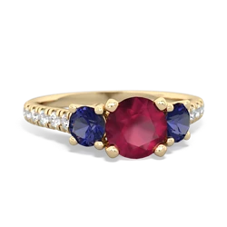 Ruby Pave Trellis 14K Yellow Gold ring R5500