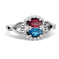 Ruby Love Nest 14K White Gold ring R5860