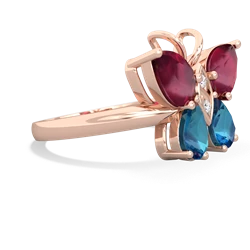 Ruby Butterfly 14K Rose Gold ring R2215