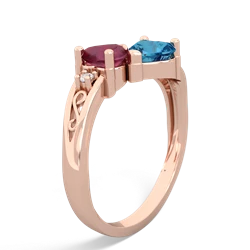 Ruby Snuggling Hearts 14K Rose Gold ring R2178