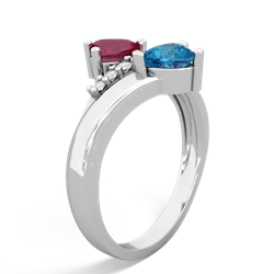 Ruby Heart To Heart 14K White Gold ring R2064