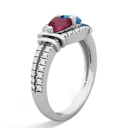 Ruby Art-Deco Keepsake 14K White Gold ring R5630