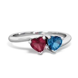 Ruby Sweethearts 14K White Gold ring R5260