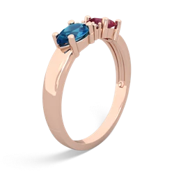 Ruby Pear Bowtie 14K Rose Gold ring R0865