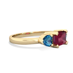 Ruby Three Stone 14K Yellow Gold ring R5235