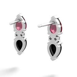 Ruby Bowtie Drop 14K White Gold earrings E0865