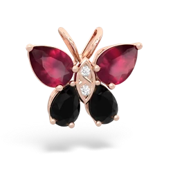 Ruby Butterfly 14K Rose Gold pendant P2215