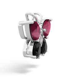 Ruby Butterfly 14K White Gold pendant P2215