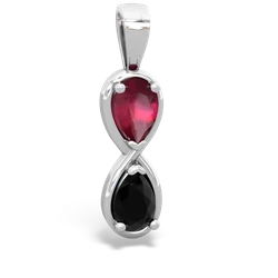 Ruby Infinity 14K White Gold pendant P5050