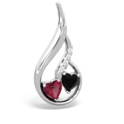 Ruby Keepsake Curves 14K White Gold pendant P5450