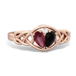 Ruby Celtic Love Knot 14K Rose Gold ring R5420