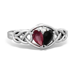 Ruby Celtic Love Knot 14K White Gold ring R5420